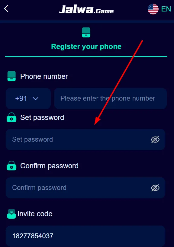 set a strong password for Jalwa Game Login